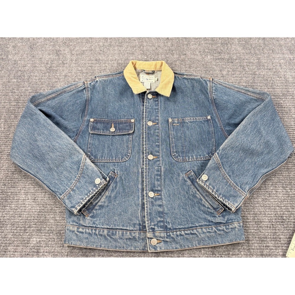 Vintage 90s Polo Ralph Lauren Authentic Dungarees Denim Jacket Corduroy M